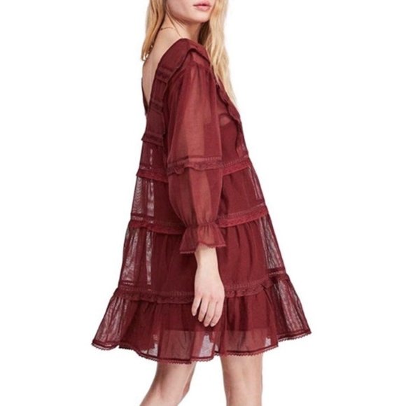 Free People Berlin Maroon Dress - Picture 2 of 6